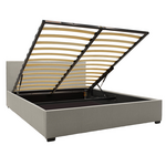 Κρεβάτι Norse Pakoworld Διπλό Ύφασμα Γκρι με Αποθηκευτικό Χώρο 160x200εκ