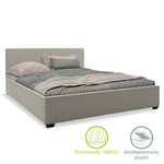 Κρεβάτι Norse Pakoworld Διπλό Ύφασμα Γκρι με Αποθηκευτικό Χώρο 160x200εκ