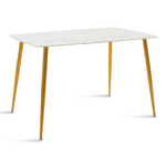 Τραπέζι Paris Pakoworld Οβάλ Γυαλί 8mm Σχέδιο Μαρμάρου-Χρυσό 120x80x75εκ