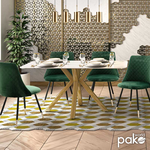 Τραπέζι Paris Pakoworld Γυαλί 8mm Σχέδιο Μαρμάρου-Χρυσό 160x80x75εκ