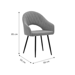 Πολυθρόνα Macie Pakoworld Ύφασμα Antique Γκρι-Μαύρο 58x50x85εκ