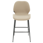 Σκαμπό bar Impel Pakoworld Μεταλλικό Μαύρο-Ύφασμα Μπεζ