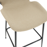 Σκαμπό bar Impel Pakoworld Μεταλλικό Μαύρο-Ύφασμα Μπεζ