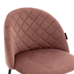 Σκαμπό bar Kudos Pakoworld Μεταλλικό Μαύρο-Βελούδο Σάπιο Μήλο