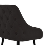 Σκαμπό bar Lithe Pakoworld Μεταλλικό Μαύρο Χρυσό-Βελούδο Μαύρο 47x44x98εκ