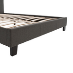 Κρεβάτι Nevil Pakoworld Διπλό 150x200 με Ύφασμα Χρώμα Ανθρακί