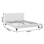 Κρεβάτι Nevil Pakoworld Διπλό 150x200 με Ύφασμα Χρώμα Ανθρακί