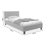 Κρεβάτι Mago Pakoworld Μονό Ύφασμα Ανθρακί 100x200εκ