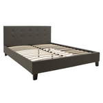 Κρεβάτι Mago Pakoworld Διπλό Ύφασμα Ανθρακί 150x200εκ