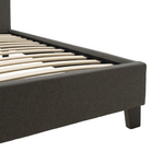 Κρεβάτι Mago Pakoworld Διπλό Ύφασμα Ανθρακί 150x200εκ