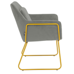 Πολυθρόνα Mira Pakoworld Βελούδο Γκρι-Χρυσό 65x69x86εκ