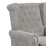 Πολυθρόνα Piore Pakoworld Γκρι Ύφασμα και Πόδι Rubberwood σε Φυσική Απόχρωση 77x80x106εκ