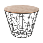 Βοηθητικό Τραπέζι Σαλονιού Jacot Pakoworld oak-Μαύρο Φ38x30,5εκ