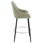 Σκαμπό bar Cody Pakoworld Μεταλλικό Μαύρο-Ύφασμα Ανοιχτό Γκρι Antique