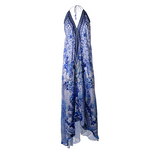 Ble Φορεμα Αμανικο Λευκο Μπλε με Σχεδια one Size (100%viscose Modal)