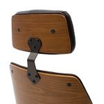 Καρέκλα Γραφείου Διευθυντή Fern Pakoworld pu σε Μαύρη Απόχρωση και Καρυδί Ξύλο 64.5x62x117/123εκ