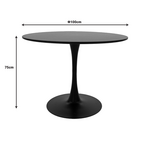 Τραπεζαρία Balou-Caron σετ 5τεμ Pakoworld mdf και pp σε Μαύρη-Φυσική Απόχρωση Φ100x75εκ