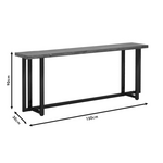 Κονσόλα Dice Pakoworld Μασίφ Ξύλο Πεύκου Καρυδί-Μαύρο 150x30x90εκ