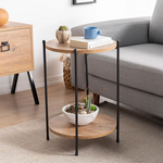 Βοηθητικό Τραπέζι Tsouki Pakoworld oak-Μαύρο Φ40x60εκ