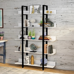 Βιβλιοθήκη Almond Pakoworld Λευκό-Μαύρο 119x27x185εκ
