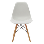 Καρέκλα Julita Pakoworld pp Λευκό-Φυσικό Πόδι 46x50x82εκ