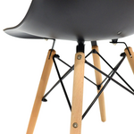 Καρέκλα Julita Pakoworld pp Μαύρο-Φυσικό Πόδι 46x50x82εκ