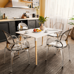 Τραπέζι Natali Pakoworld mdf Λευκό-Πόδια Φυσικό 120x80x76εκ
