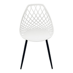Καρέκλα Suan Pakoworld pp σε Λευκή Απόχρωση και Μαύρο Μεταλλικό Πόδι 56x49x82εκ