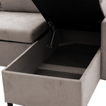 Γωνιακός Καναπές-Κρεβάτι Αναστρέψιμος Lilian Pakoworld Ύφασμα Μπεζ 225x148x81εκ