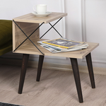 Βοηθητικό Τραπέζι-Κομοδίνο Gather Pakoworld Sonoma-Καρυδί 50x40x55εκ