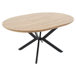 Tραπέζι Lydia Pakoworld mdf Επεκτεινόμενο Καρυδί-Μαύρο 120-160x120x79εκ