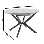 Tραπέζι Lydia Pakoworld mdf Επεκτεινόμενο Καρυδί-Μαύρο 120-160x120x79εκ