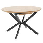 Tραπέζι Lydia Pakoworld mdf Επεκτεινόμενο Καρυδί-Μαύρο 120-160x120x79εκ