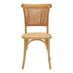 Καρέκλα Karley Pakoworld Φυσικό Ξύλο Οξιάς-Έδρα Φυσικό Rattan 48x52x89εκ