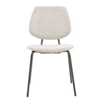 Καρέκλα Pietro Pakoworld Ανοιχτό Γκρι Ύφασμα-Πόδι Μαύρο Μέταλλο 50x53x83εκ