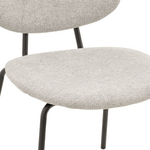 Καρέκλα Pietro Pakoworld Ανοιχτό Γκρι Ύφασμα-Πόδι Μαύρο Μέταλλο 50x53x83εκ