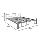 Κρεβάτι Διπλό Faryn Pakoworld Καρυδί Rubberwood-Μαύρο Μέταλλο 150x200εκ