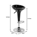 Σκαμπό Μπαρ Felice Pakoworld Πτυσσόμενο Μαύρο-Βάση Χρωμίου 40x43x84εκ