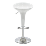 Σκαμπό Μπαρ Felice Pakoworld Πτυσσόμενο Λευκό-Βάση Χρωμίου 40x43x84εκ