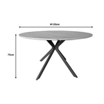 Τραπέζι Xuson Pakoworld Φυσικό mdf-Πόδι Μαύρο Μέταλλο Φ120x75εκ