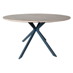 Τραπέζι Xuson Pakoworld Φυσικό mdf-Πόδι Μαύρο Μέταλλο Φ120x75εκ