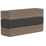 Συρταριέρα Sonlen Pakoworld Μελαμίνη και mdf σε Ανθρακί-Ανοιχτό Καρυδί Απόχρωση 120x40x72εκ