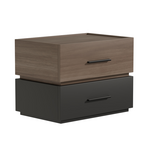 Κομοδίνο Sonlen Pakoworld Μελαμίνη και mdf σε Ανοιχτό Καρυδί-Ανθρακί Απόχρωση 60x40x44.5εκ