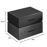 Κομοδίνο Sonlen Pakoworld Μελαμίνη και mdf σε Ανοιχτό Καρυδί-Ανθρακί Απόχρωση 60x40x44.5εκ