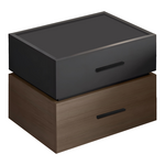 Κομοδίνο Sonlen Pakoworld Μελαμίνη και mdf σε Ανοιχτό Καρυδί-Ανθρακί Απόχρωση 60x40x44.5εκ