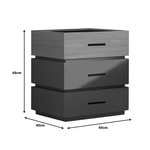 Κομοδίνο Sonlen Pakoworld Μελαμίνη και mdf σε Ανοιχτό Καρυδί-Ανθρακί Απόχρωση 60x40x66εκ