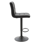 Σκαμπό Μπαρ Remina Pakoworld Πτυσσόμενο Μαύρο pu-Βάση Μαύρο Μέταλλο 44x44x112εκ