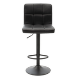 Σκαμπό Μπαρ Remina Pakoworld Πτυσσόμενο Μαύρο pu-Βάση Μαύρο Μέταλλο 44x44x112εκ