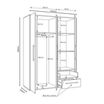 Ντουλάπα Ρούχων Razol Pakoworld Τρίφυλλη Λευκό-Sonoma Μελανίνης 144.5x59x200εκ