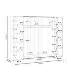 Ντουλάπα Ρούχων Verzo Pakoworld Τετράφυλλη Λευκό Μελαμίνης 270.5x61.5x210.5εκ